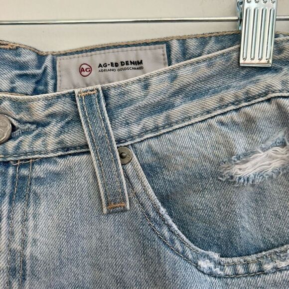 AG The Phoebe Women's High Waisted Distress Tapered Leg Denim Jeans Blue 27 - Picture 10 of 11